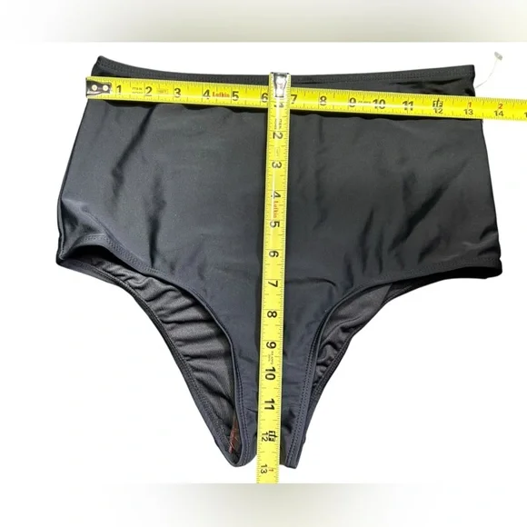 OLD NAVY black high waist bikini swim bottom separate size medium NWT - Picture 3 of 4